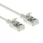 ACT sivý 10 m LSZH U/FTP CAT6A slimline patch kábel pre dátové centrum bez zaťahovacej poistky s RJ45 konektormi