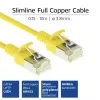 ACT žltý 10 m LSZH U/FTP CAT6A slimline patch kábel pre dátové centrum s RJ45 konektormi a ochranou proti zlomeniu