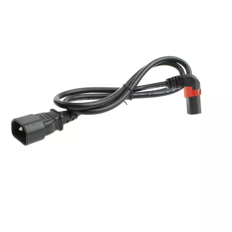 ACT napájací kábel C14 - C13 IEC Lock (ohnutý nahor) čierny 3 m, PC2051