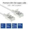 ACT biely 2 metre LSZH U/FTP CAT6A slimline patch kábel pre dátové centrum RJ45