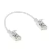 ACT biely 0,25 metra LSZH U/FTP CAT6A slimline patch kábel pre dátové centrum snagless s RJ45 konektormi