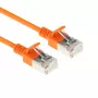 ACT oranžový 5 metrov LSZH U/FTP CAT6A slimline patch kábel pre dátové centrum s RJ45 konektormi