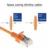 ACT oranžový 10 m LSZH U/FTP CAT6A Datacenter Slimline patch kábel, bez zaistenej západky, s RJ45 konektormi