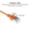 ACT oranžový 1,5 m LSZH U/FTP CAT6A Slimline patch kábel pre dátové centrum s RJ45 konektormi, so zaistenou západkou