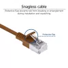 ACT hnedý 1 meter LSZH U/FTP CAT6A Slimline patch kábel pre dátové centrum, bez zaistenej západky, s RJ45 konektormi