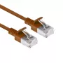 ACT hnedý 0,15 metra LSZH U/FTP CAT6A Datacenter Slimline patch kábel snagless s RJ45 konektormi