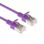 ACT fialový 3 m LSZH U/FTP CAT6A Datacenter Slimline patch kábel snagless s RJ45 konektormi