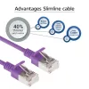 ACT fialový 3 m LSZH U/FTP CAT6A Datacenter Slimline patch kábel snagless s RJ45 konektormi