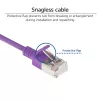 ACT fialový 3 m LSZH U/FTP CAT6A Datacenter Slimline patch kábel snagless s RJ45 konektormi