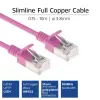 ACT ružový 0,5 m LSZH U/FTP CAT6A Data Center Slimline patch kábel snagless s RJ45 konektormi