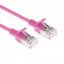 ACT ružový 1 meter LSZH U/FTP CAT6A Datacenter Slimline patch kábel s RJ45 konektormi
