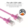 ACT ružový 2 metre LSZH U/FTP CAT6A Slimline patch kábel pre dátové centrum snagless s RJ45 konektormi