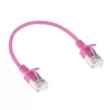 ACT ružový 0,25 m LSZH U/FTP CAT6A Slimline patch kábel pre dátové centrum s RJ45 konektormi, ochrana západky
