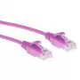 ACT ružový 0,5 metra LSZH U/UTP CAT6 Datacenter Slimline patch kábel, snagless, s RJ45 konektormi