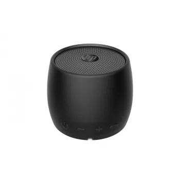 HP čierny Bluetooth reproduktor 360, káblový a bezdrôtový, mono prenosný reproduktor, čierny, valec, tlačidlá, univerzálny