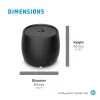 HP čierny Bluetooth reproduktor 360, káblový a bezdrôtový, mono prenosný reproduktor, čierny, valec, tlačidlá, univerzálny