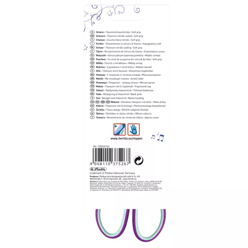 Jednotlivé pero Herlitz my.pen Straight Cut mätová fialová