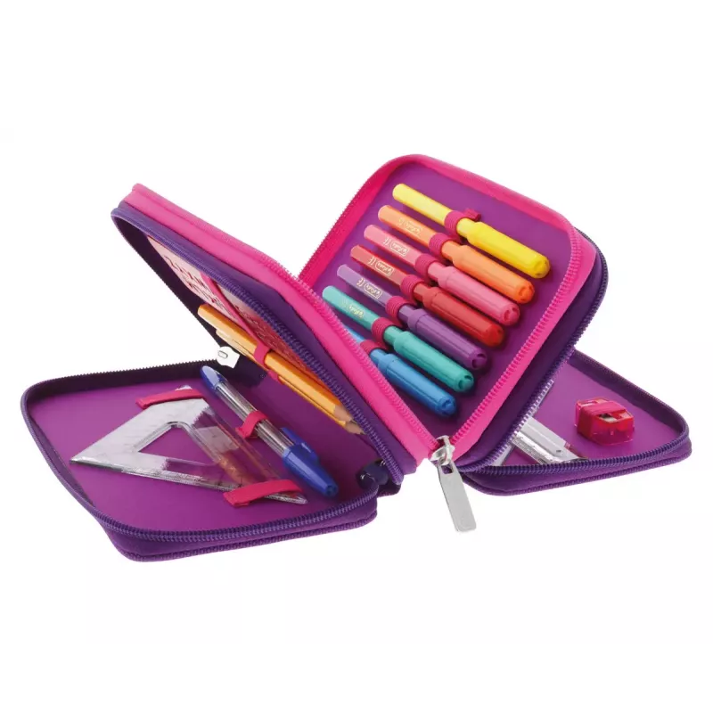 Herlitz TriCase Dip Dye 31 ks ružová fialová polyester 190x115x70 mm