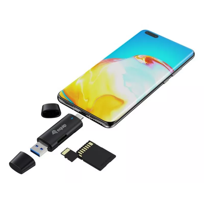 Equip 245462 čítačka kariet USB 3.2 Gen 1 (3.1 Gen 1) Type-A/Type-C čierna