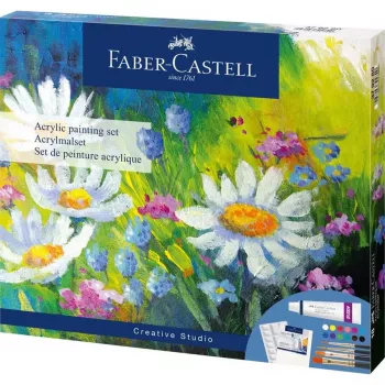 Akrylová maľovacia sada Faber-Castell Creative Studio 18-dielna viacfarebná