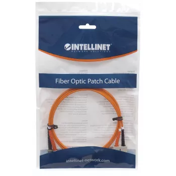 Intellinet optický patch kábel, OM1, ST/SC, 2 m, oranžový, duplex, multimode, 62,5/125 µm, LSZH, vlákno, doživotná záruka
