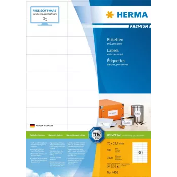 HERMA Premium etikety A4 70x29,7 mm 3000 kusov
