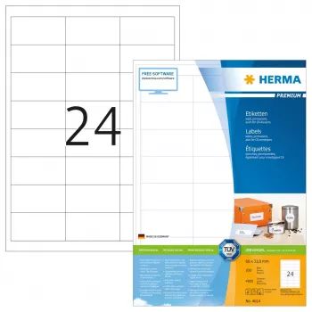 Samolepiaca etiketa do tlačiarne HERMA Labels Premium A4 66x33,8 mm