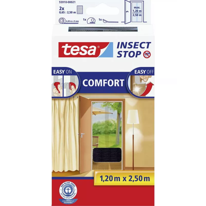 Dverová sieťka proti hmyzu Tesa Comfort, 2 x 0,65 x 2,50 m