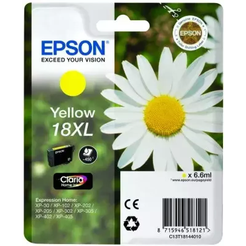 Atramentová kazeta Epson samostatné balenie 18XL Claria Home žltá