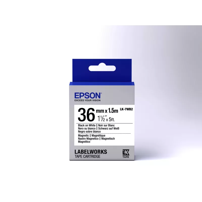 Epson magnetická náplň do etiketovacieho prístroja LK-7WB2 čierna/biela 36mm (1,5m)