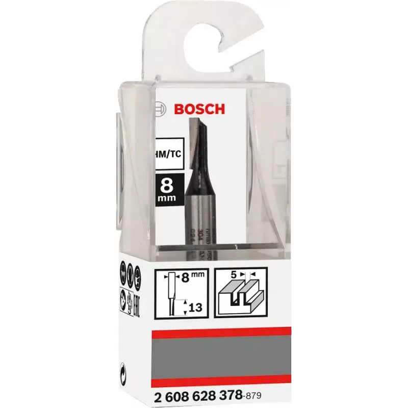 Bosch 2608628378 rovná fréza, stopka 8 mm, D 5 mm, dĺžka rezu 12,7 mm, celková dĺžka 51 mm