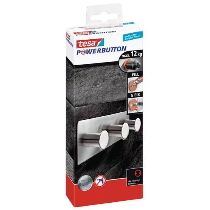 Vešiak na uteráky TESA Powerbutton Indoor 59334