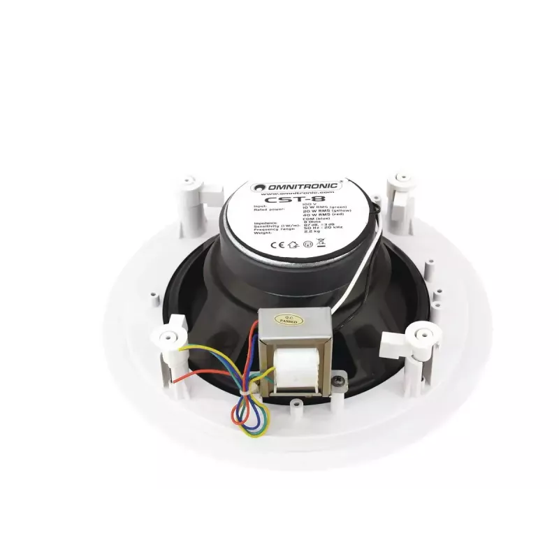 Dvojpásmový reproduktor Omnitronic 80710232 biely káblový 40 W