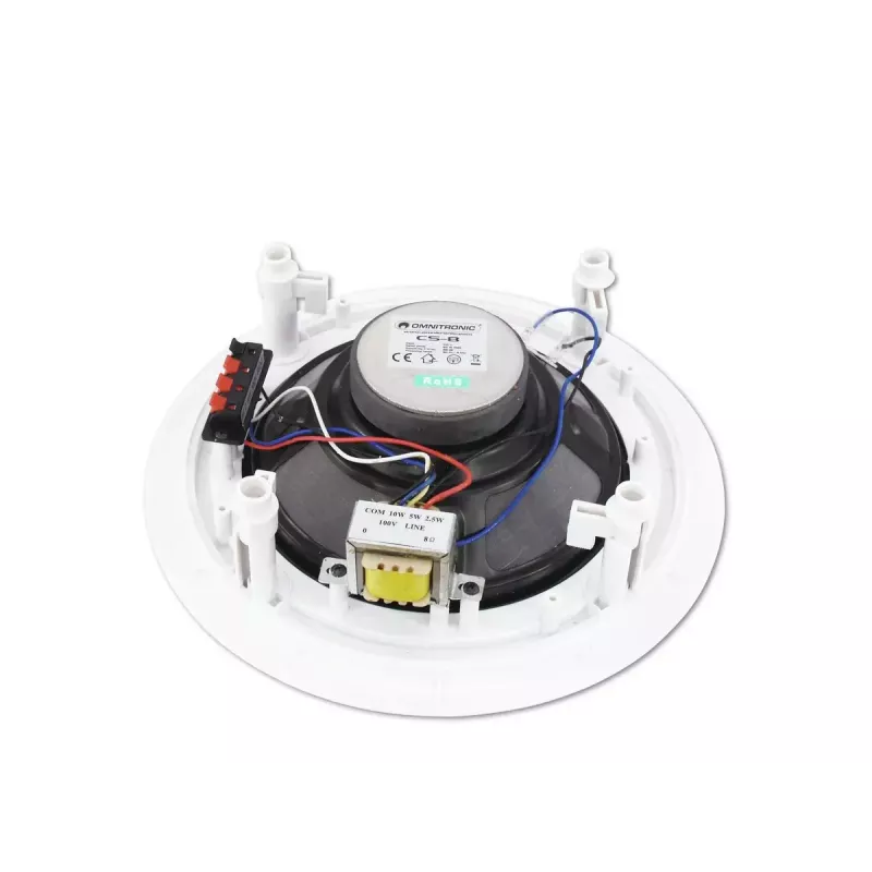 Širokopásmový reproduktor Omnitronic 80710230 biely káblový 10 W