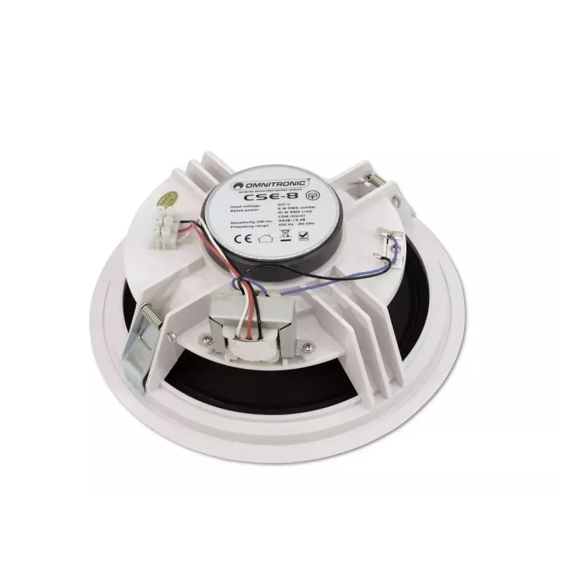 Širokopásmový reproduktor Omnitronic 80710242 biely káblový 10 W