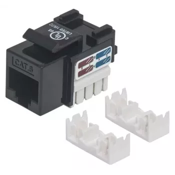 Intellinet Keystone Jack, Cat6, UTP, LSA nástroj, čierna, plochý, čierna, RJ-45, samica, 22/26, Cat6