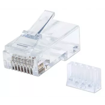 Intellinet RJ45 modulárny konektor samec, Cat6, UTP, 3-zinkový, pre plný drôt, 15 µ pozlátené kontakty, balenie 90 ks