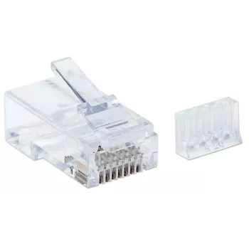 Intellinet RJ45 modulárny konektor samec, Cat6, UTP, 3-zinkový, pre plný drôt, 15 µ pozlátené kontakty, balenie 90 ks