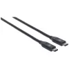 Manhattan 354899 kábel USB-C – USB-C, samec–samec, USB 3.1 Gen 2, tvarovaný, 50 cm, čierny