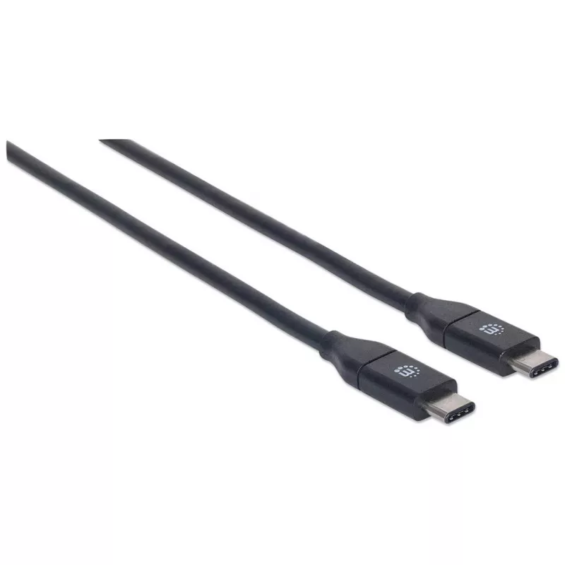 Manhattan 354899 kábel USB-C – USB-C, samec–samec, USB 3.1 Gen 2, tvarovaný, 50 cm, čierny