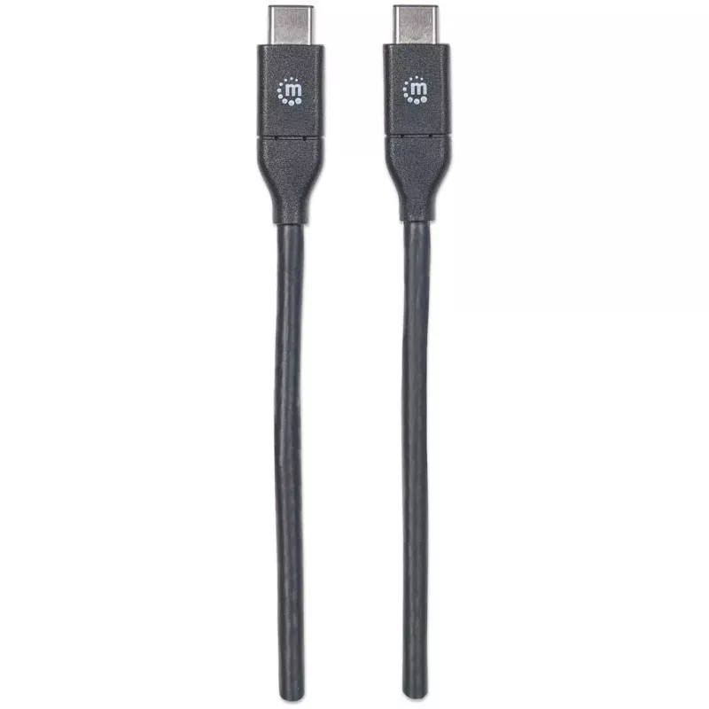 Manhattan 354899 kábel USB-C – USB-C, samec–samec, USB 3.1 Gen 2, tvarovaný, 50 cm, čierny