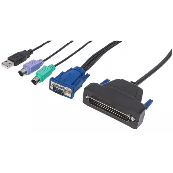 Intellinet VGA 1-portový kábel pre KVM konzolu, PS2, USB a VGA porty