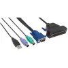 Intellinet VGA 1-portový kábel pre KVM konzolu, PS2, USB a VGA porty
