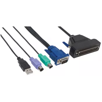 Intellinet VGA 1-portový kábel pre KVM konzolu, PS2, USB a VGA porty