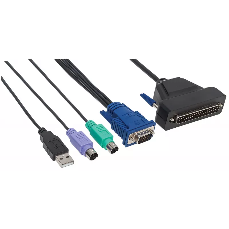 Intellinet VGA 1-portový kábel pre KVM konzolu, PS2, USB a VGA porty