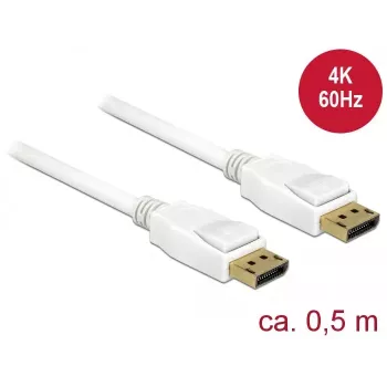 DisplayPort kábel DeLOCK 85507 0,5 m biely