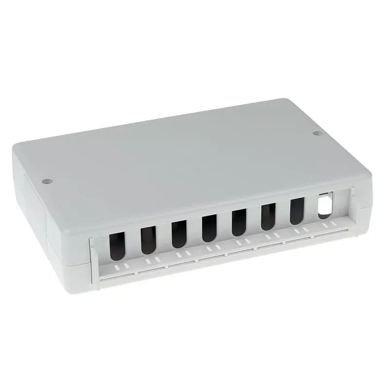 Nástenná krabica ACT FA5000 nechránená 8-port Cat5e — 171,4×38×118,8 mm