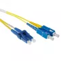 ACT 50 metrov LSZH Singlemode 9/125 OS2 optický patch kábel s krátkou ochranou proti zlomeniu, duplex, LC/SC