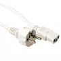 ACT Powercord napájací kábel CEE 7/7 konektor samec (rovný) – C13 ivory biely 2,5 m