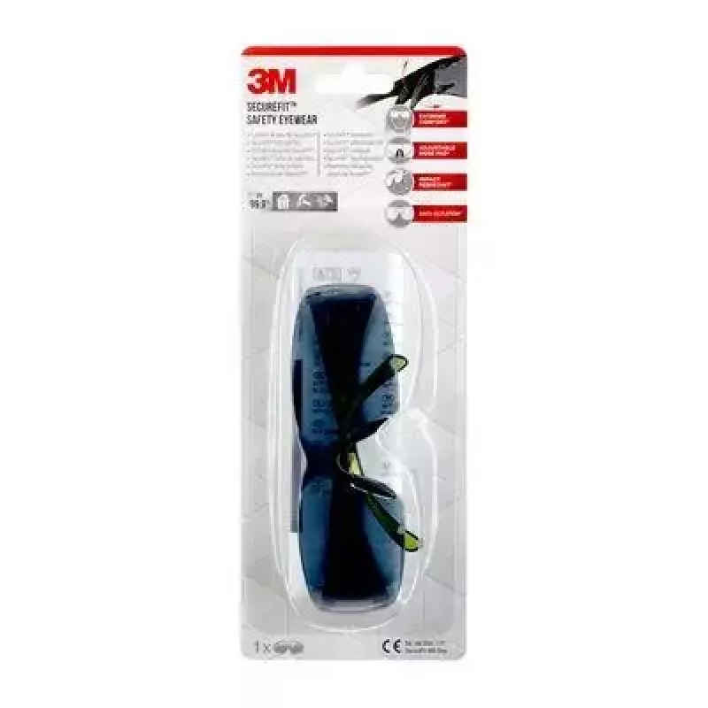 3M SF4000GC1 bezpečnostné okuliare ochranné okuliare plast čierna, zelená